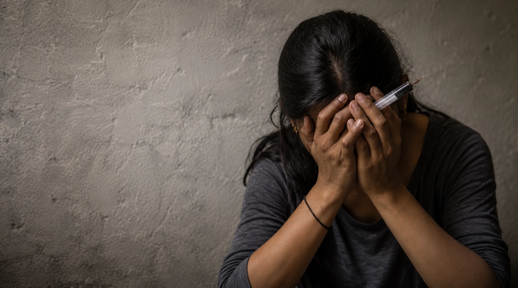 A woman being supported through chitta withdrawal at the women's centre