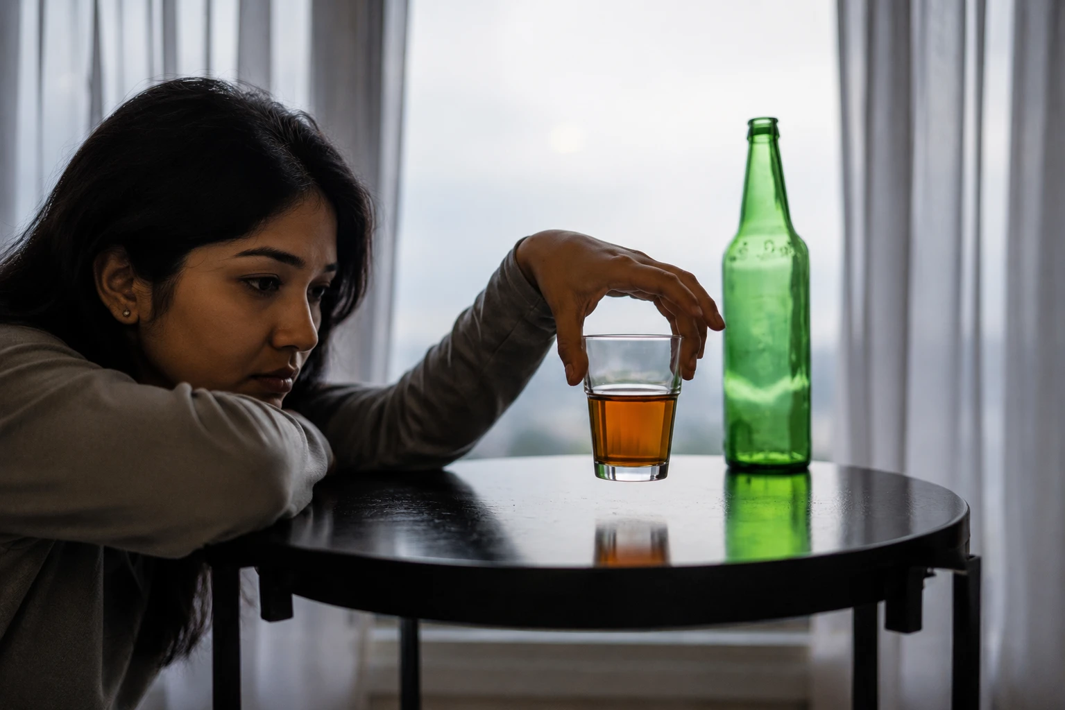 A family concerned about a woman's drinking