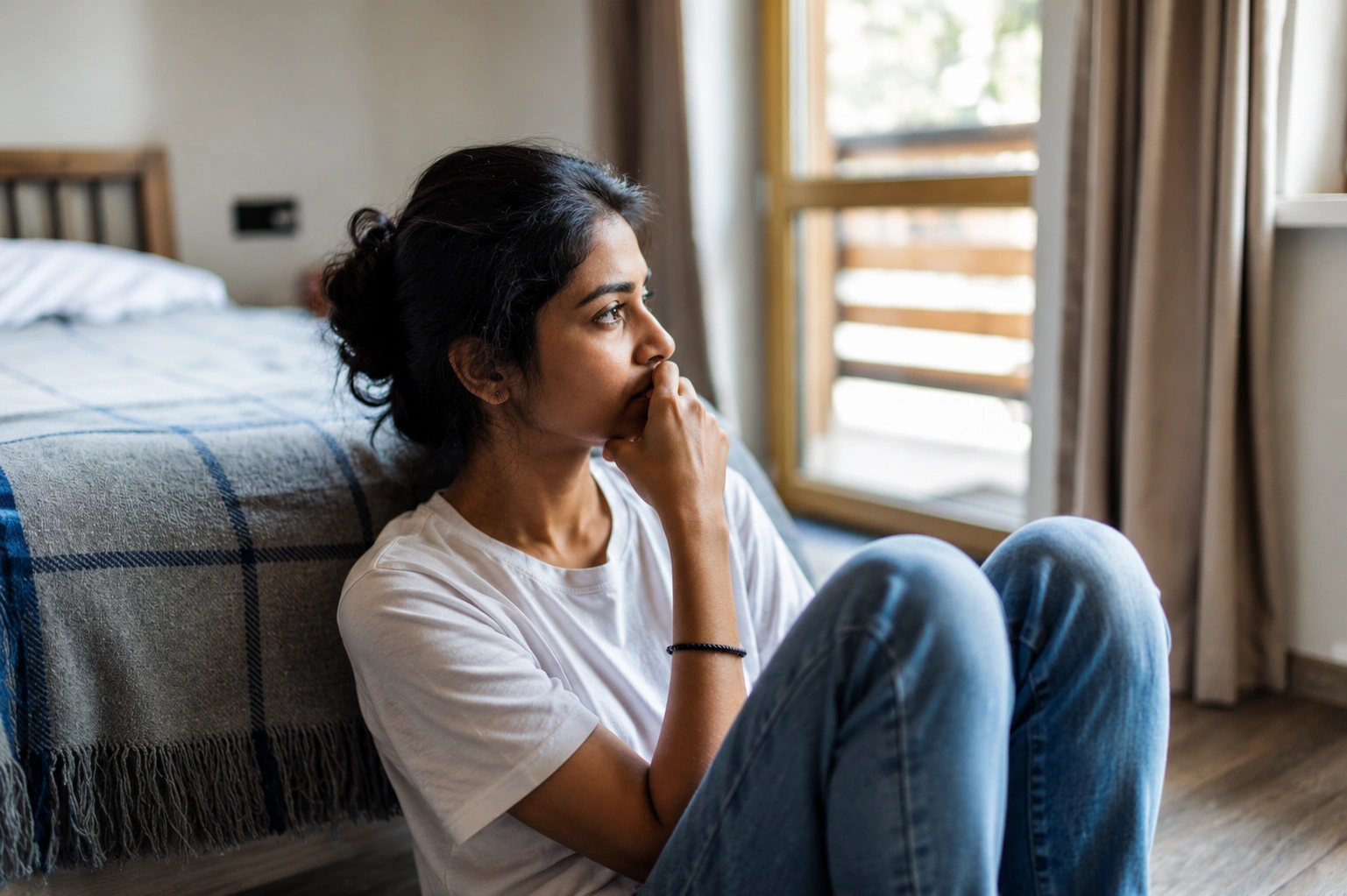 A woman experiencing persistent low mood and depression