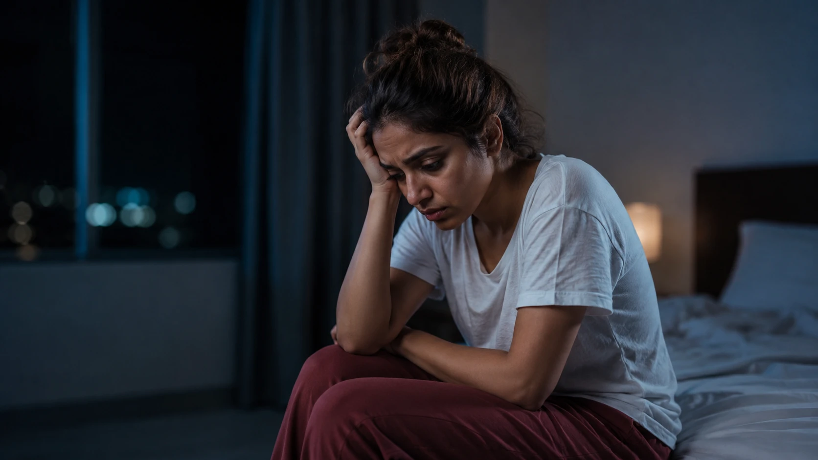 Woman experiencing the emotional crash of cocaine withdrawal